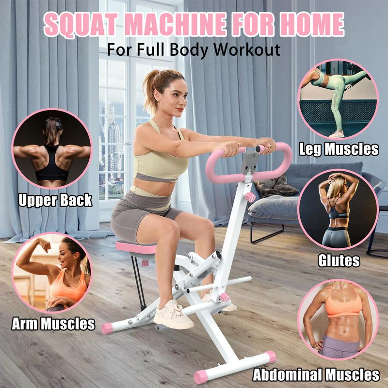 Home Squat Machine with Adjustable Resistance Bands, Rodeocore Exercise Equipment for Glutes, Thighs, and Core, Foldable Design, 330LBS Capacity, Ideal for Ab, Back, and Leg Press, Perfect Christmas Gift