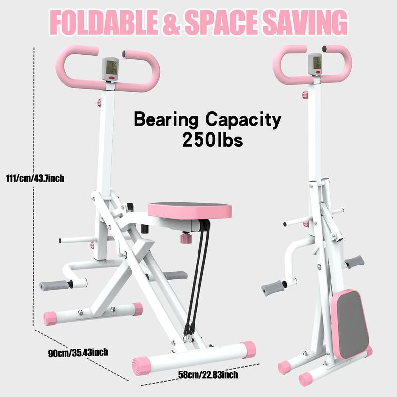 Home Squat Machine with Adjustable Resistance Bands, Rodeocore Exercise Equipment for Glutes, Thighs, and Core, Foldable Design, 330LBS Capacity, Ideal for Ab, Back, and Leg Press, Perfect Christmas Gift