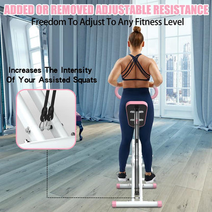 Home Squat Machine with Adjustable Resistance Bands, Rodeocore Exercise Equipment for Glutes, Thighs, and Core, Foldable Design, 330LBS Capacity, Ideal for Ab, Back, and Leg Press, Perfect Christmas Gift